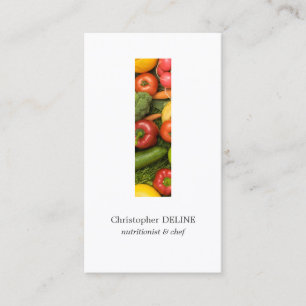 Carte De Visite Légumes colorés modernes et propres Chef nutrition