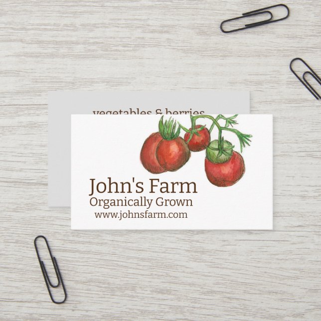 Carte De Visite Légumes de ferme Produire de la nourriture Jardin (Devant/Arrière en situation)