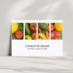 Carte De Visite Légumes Élégants Modernes Photo Nutritionniste Che