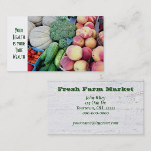 Carte De Visite légumes et fruits au marché