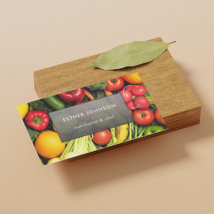 Carte De Visite Légumes modernes Élégants Nutrition Vie Entraîneur