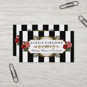 Carte De Visite L'élite élégante barre le wedding planner floral