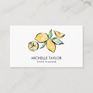 Carte De Visite Lemon Summer Tropical Citrus Modern Girl Event