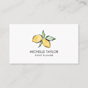 Carte De Visite Lemon Summer Tropical Citrus Modern Girl Event