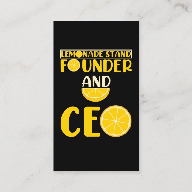 Carte De Visite Lemonade Stand Boys Girl Funny CEO (Devant)