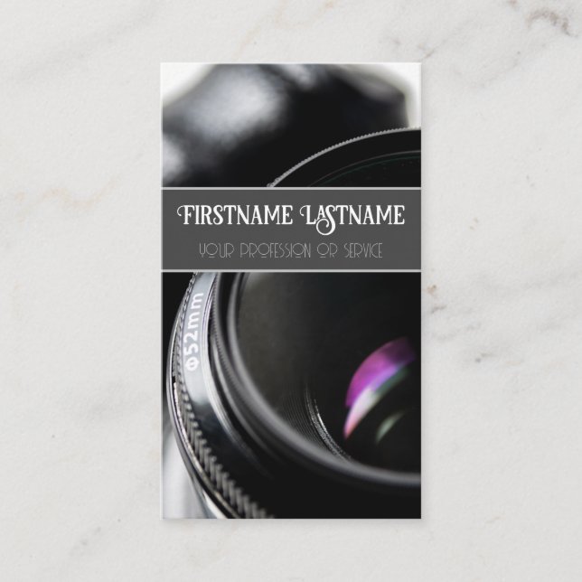 Carte De Visite Lentille photo reflex pour photographes Vidéograph (Devant)