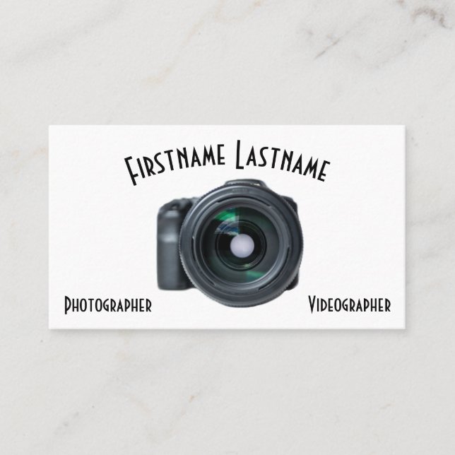 Carte De Visite Lentilles de caméra reflex pour photographes Vidéo (Devant)