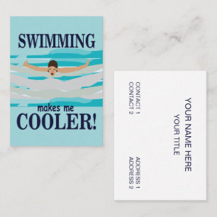 Carte De Visite L'entraînement de natation me rend plus cool Entra