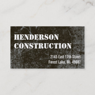 Carte De Visite L'entreprise de construction carde le béton fonc