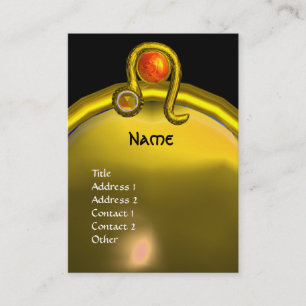 Carte De Visite LEO, TOPAZ MONOGRAS jaune vif orange noire