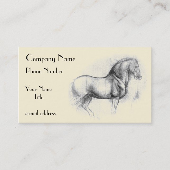 Carte De Visite Leonardo-DA-Vinci-cheval (Devant)