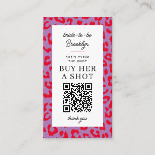 Carte De Visite Léopard Bachelorette Party Acheter un paiement QR 