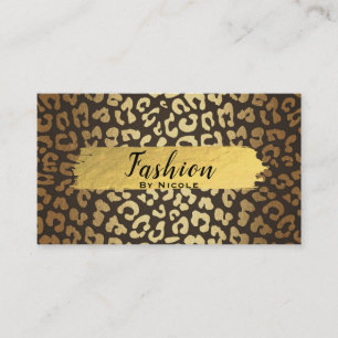 Carte De Visite Leopard Cheetah Peau animale Imprimer Glam moderne
