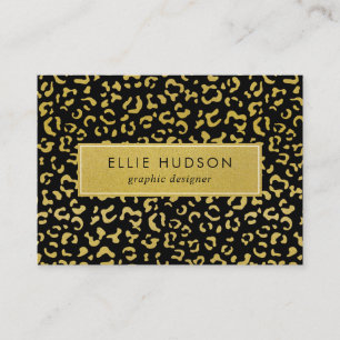 Carte De Visite Leopard d'or, Parties scintillant d'or, Empreinte 