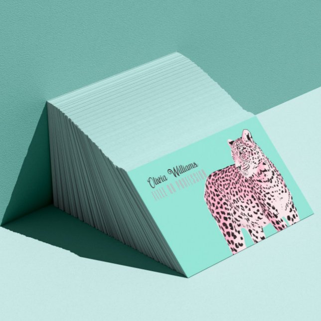 Carte De Visite Leopard rose (Créateur téléchargé)