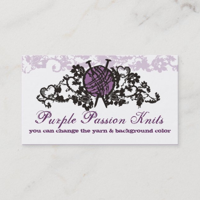 Carte De Visite les aiguilles de tricot faites sur commande de (Devant)