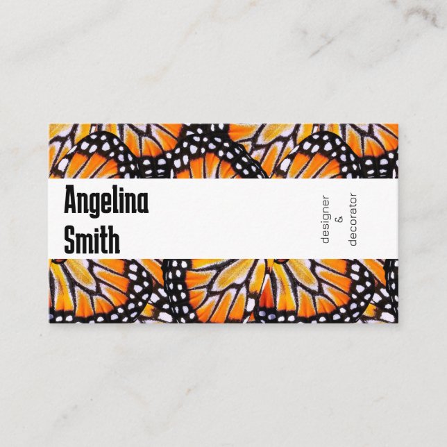 Carte De Visite Les ailes papillon monarque coloré moderne (Devant)