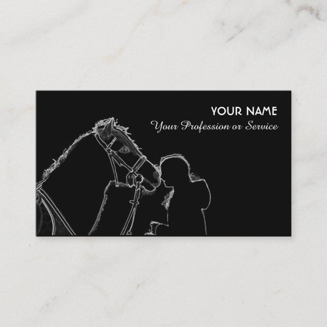 Carte De Visite Les amateurs d'équitation et d'équitation bus (Devant)