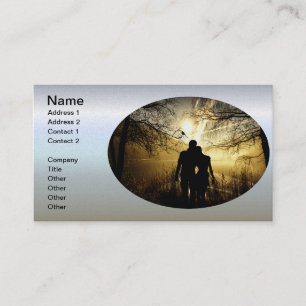 Carte De Visite Les amateurs romantiques Silhouette au coucher du