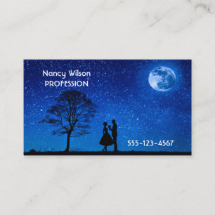 Carte De Visite Les amoureux en pleine lune