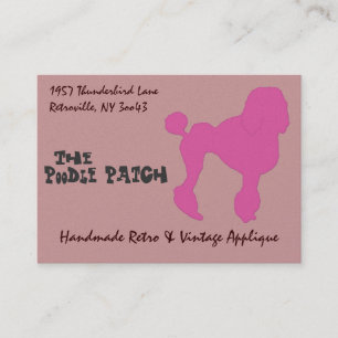 Carte De Visite les années 50 Poodle Vintage rose