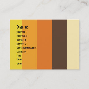 Carte De Visite les années 70 Motif de couleurs triées rétro