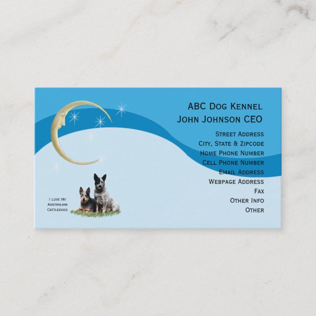 Carte De Visite Les bétail australiens poursuivent le profil de (Devant)
