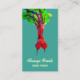 Carte De Visite Les betteraves Légumes Chef sain