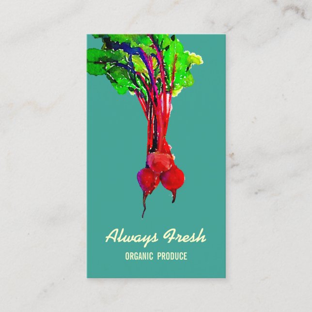 Carte De Visite Les betteraves Légumes Chef sain (Devant)