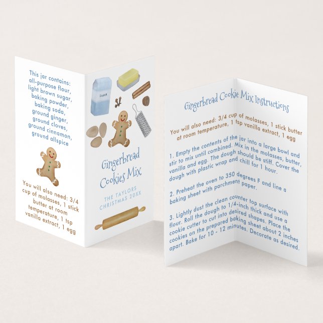 Carte De Visite Les Biscuits En Pain D'Épingle Dans Un Étiquette P (Intérieur et extérieur)