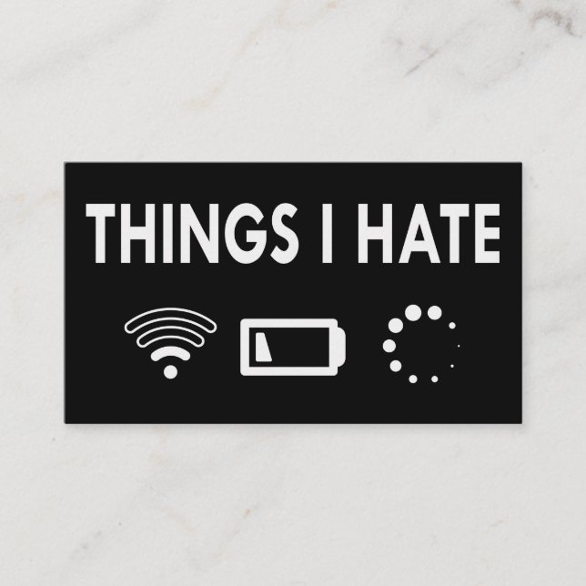 Carte De Visite Les choses que je déteste (Devant)