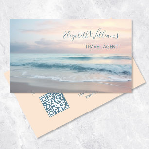 Carte De Visite Les couleurs Ocean Pastel   Code QR
