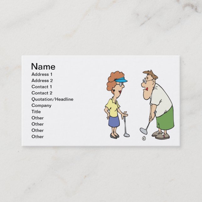 Carte De Visite Les couples qui jouent au golf ensemble restent (Devant)