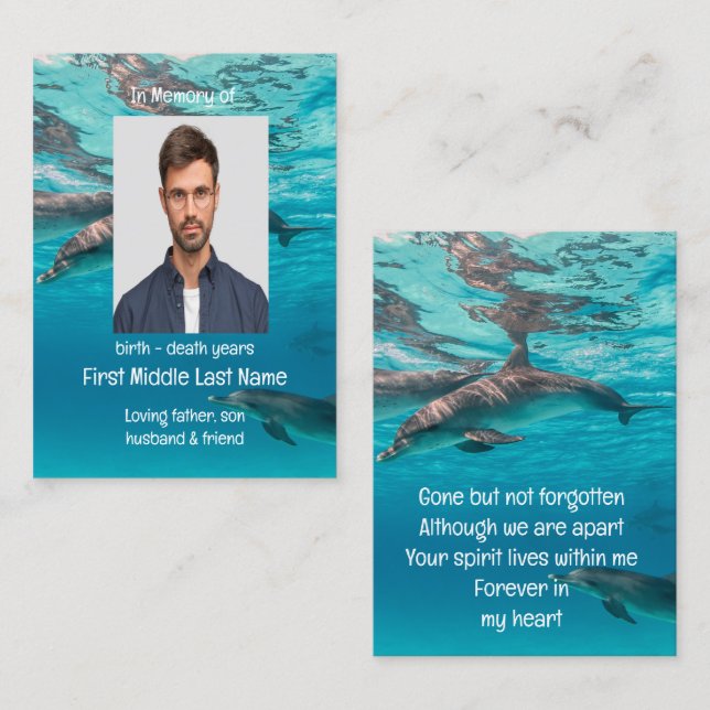 Carte De Visite Les dauphins de conservation de mémorial sous l'oc (Devant / Derrière)