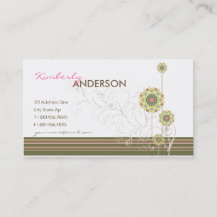 Carte De Visite Les Dots De Fleur De Whimsical Fluent Et Fléchiss