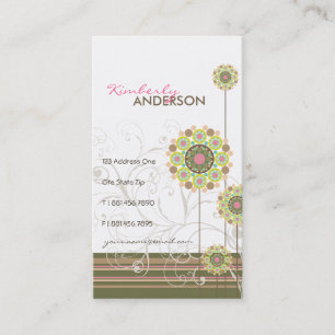 Carte De Visite Les Dots De Fleur De Whimsical Fluent Et Fléchiss