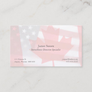 Carte De Visite Les drapeaux canadiens et américains disparaissent