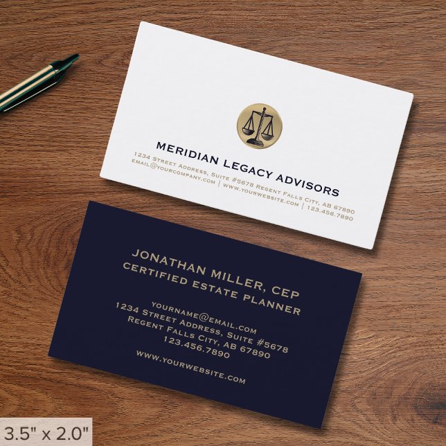 Carte De Visite Les échelles d'or professionnelles de la justice E (Créateur téléchargé)
