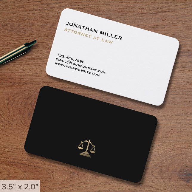 Carte De Visite Les échelles noires et or de la justice (Créateur téléchargé)