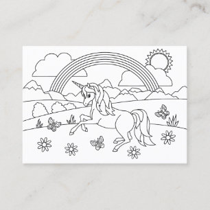 Carte De Visite Les enfants me colorent Unicorn Rainbow
