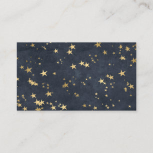Carte De Visite Les étoiles dorées du ciel nocturne Astrologie Ble