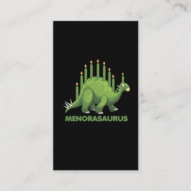 Carte De Visite Les fans juifs de Hanoukka Dinosaur Menorah Jew Di (Devant)