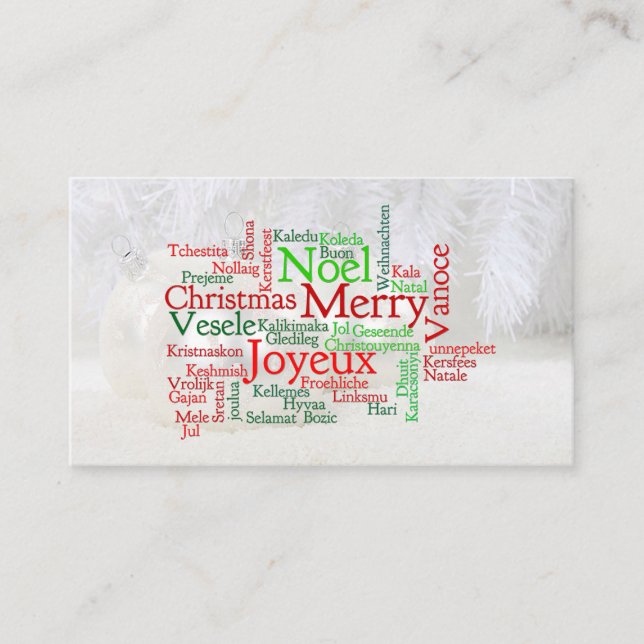 Carte De Visite Les Fêtes De Noël Dans Le Monde Entier (Devant)