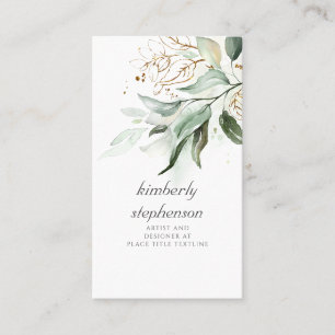 Carte De Visite Les Feuilles d'or et les Eucalyptus rêvés