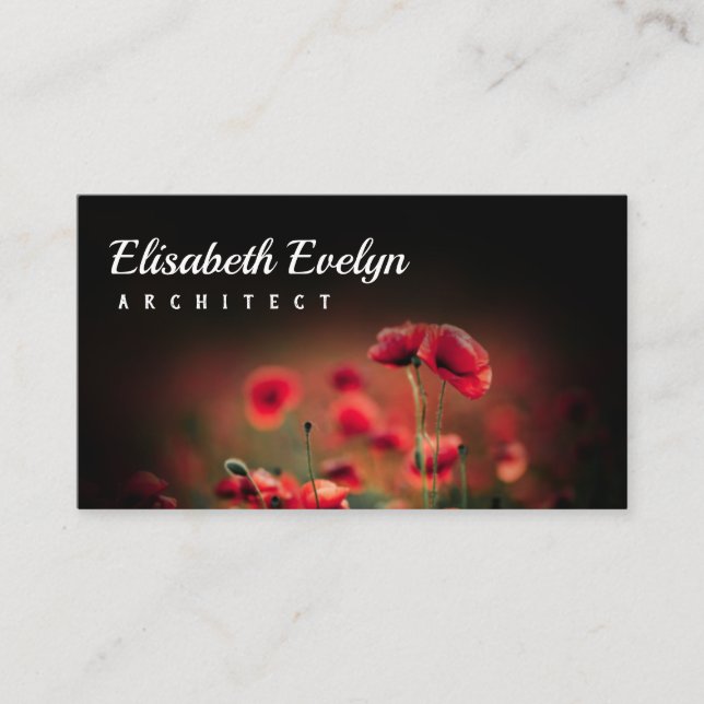 Carte De Visite Les fleurs de coquelicots en été (Devant)