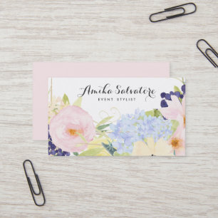 Carte De Visite Les fleurs en pastel de ressort ont personnalisé