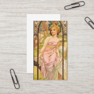 Carte De Visite Les Heures du Jour, Éveil du Matin par Mucha