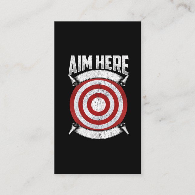 Carte De Visite Les Joueurs De Dessins Visent Bullseye Ax Jeter Ci (Devant)