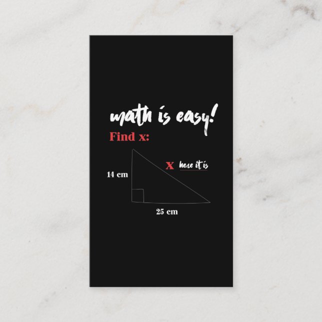 Carte De Visite Les maths, c'est une plaisanterie amusante pour le (Devant)