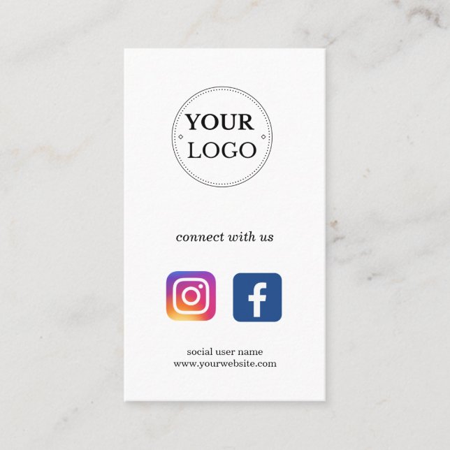 Carte De Visite Les Médias Sociaux Se Connectent Avec Nous (Devant)